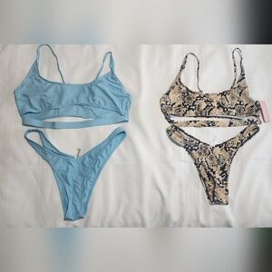 Snakeskin Print Bikini Set